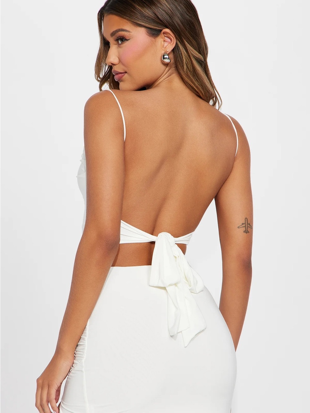 White Backless Mini Dress - Picture 5 of 8